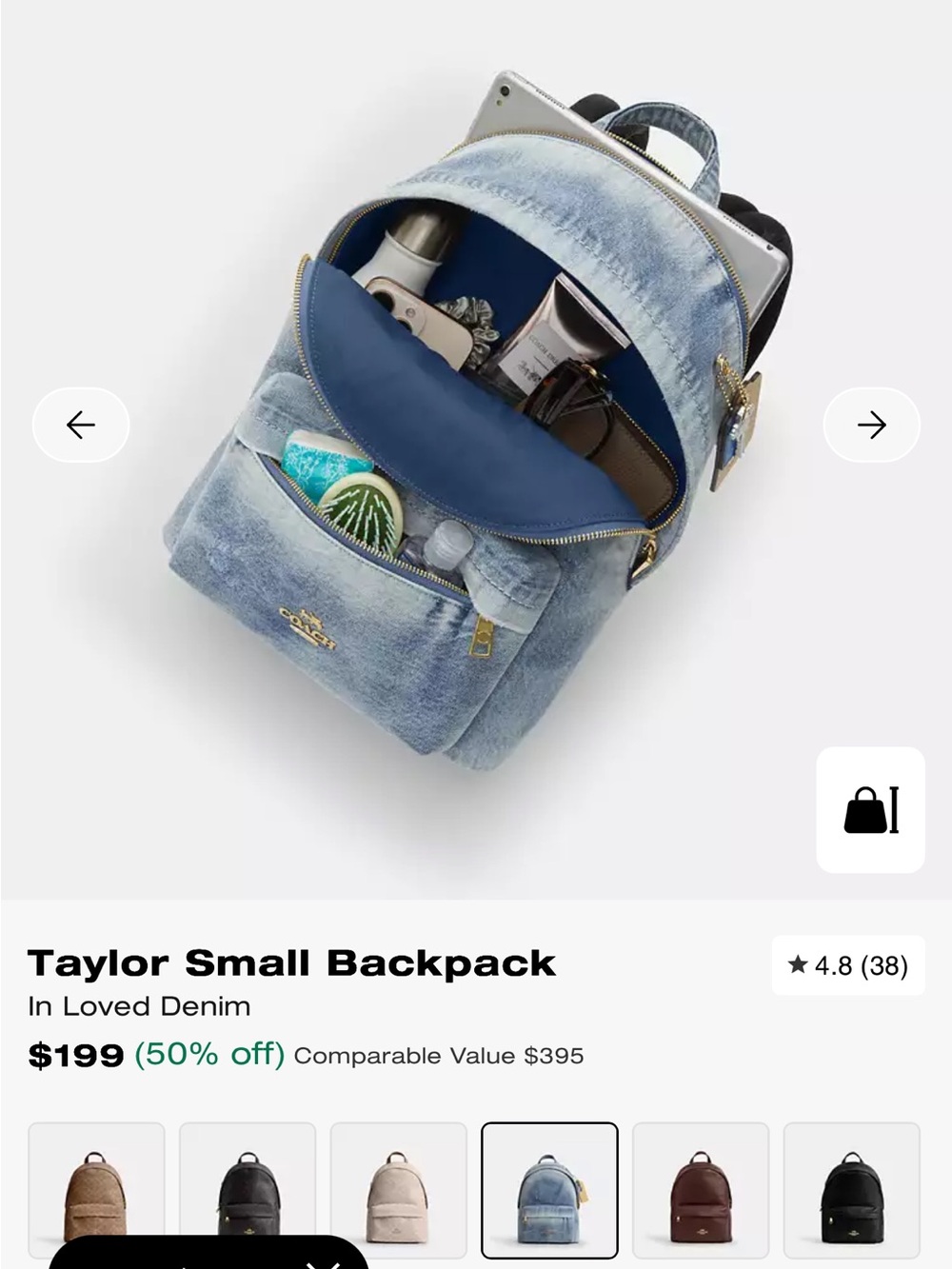 Coach Loved Denim Small Backpack NWT - Picture 7 of 7